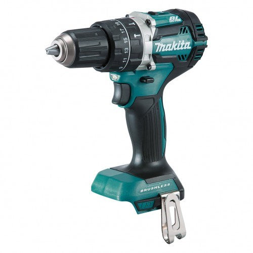 Makita 18V COMPACT BRUSHLESS Heavy Duty Hammer Driver Drill Kit - Includes 2 x 3.0Ah Batteries, Charger & Carry Case