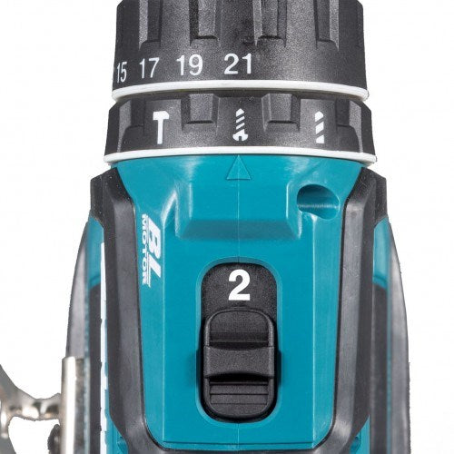 Makita 18V BRUSHLESS Hammer Driver Drill Kit - Includes 2x 3.0Ah Batteries, Charger & Carry Case