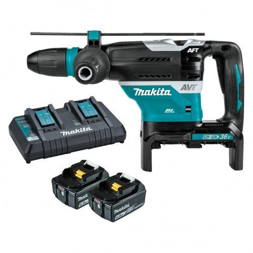 Makita 18Vx2 BRUSHLESS AWS* 40mm SDS Max Rotary Hammer Kit  - Includes 2 x 6.0Ah Batteries, Dual Port Rapid Charger & *AWS Receiver sold separately (198901-5)