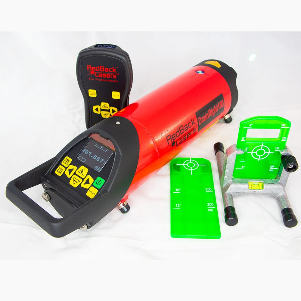 RedBack DrainRight DR100G Green Pipe Laser with Electronic Grade for P