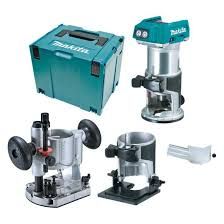 Makita 18V BRUSHLESS Laminate Trimmer Kit - Includes Plunge Base, Tilt Base & MakPac Case - Tool Only