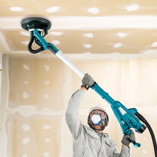 Makita 18V BRUSHLESS AWS 255mm Drywall Sander Kit - Includes: AWS AC Input Adapter, 2x 5.0Ah Batteries & Rapid Charger