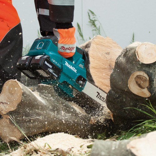 Makita 18Vx2 300mm BRUSHLESS Top Handle Chainsaw - Includes 2 x 5.0Ah Batteries & Dual Port Rapid Charger