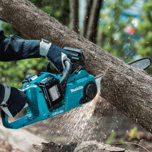 Makita 18Vx2 400mm BRUSHLESS Chainsaw Kit  - Includes 2 x 5.0Ah Batteries & Dual Port Rapid Charger