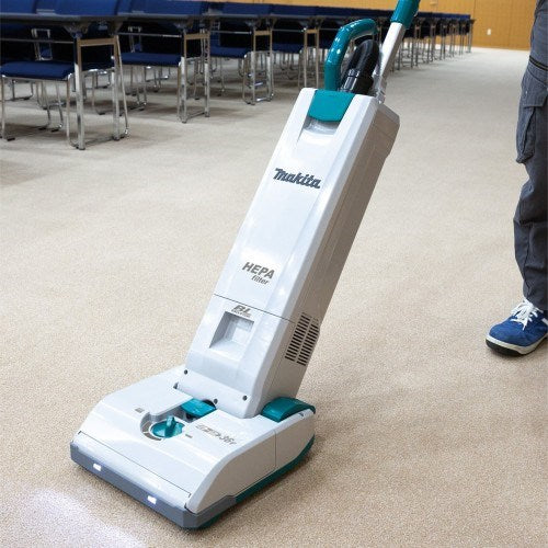 Makita 18Vx2 BRUSHLESS Upright Vacuum Kit - Includes 2 x 6.0Ah Batteries, Dual Port Rapid Charger