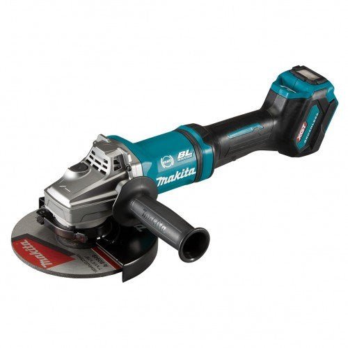 Makita 40V Max BRUSHLESS 180mm (7") Angle Grinder Kit - Includes 2 x 4.0Ah Batteries, Single Port Rapid Charger & Plastic Case