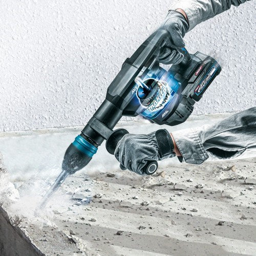 Makita 40V Max BRUSHLESS SDS Max Demolition Hammer Kit - Includes 2 x 4.0Ah Battery, Single Port Rapid Charger & Plastic Case