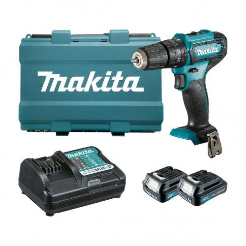 Makita 12V Max Hammer Driver Drill Kit - Includes 2 x 1.5Ah Batteries, Charger & Case