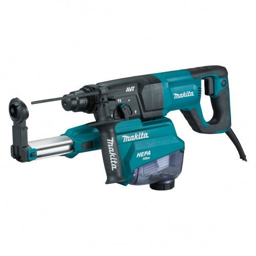 Makita 26mm SDS Plus Rotary Hammer, 800W, Inbuilt Dust Extraction, AVT, D-Handle