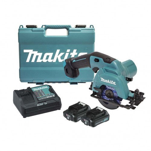 Makita 12V Max Circular Saw Kit - Includes 2 x 2.0Ah Batteries, Rapid Charger & Case