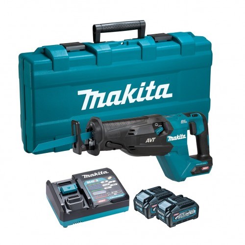 Makita 40V Max BRUSHLESS Orbital Recipro Saw - Includes 2 x 4.0Ah Batteries, Single Port Rapid Charger & Carry Case