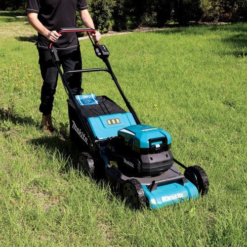 Makita Direct Connection BRUSHLESS Self-Propelled 534mm (21") Lawn Mower, Heavy Duty Steel Deck - Tool Only (Requires Portable Power Supply / Battery Backpack Adaptor)