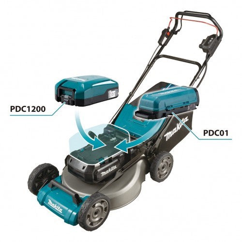 Makita Direct Connection BRUSHLESS Self-Propelled 534mm (21") Lawn Mower, Heavy Duty Steel Deck - Tool Only (Requires Portable Power Supply / Battery Backpack Adaptor)