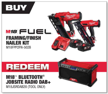 Milwaukee M18 FUEL Nail Gun Kit Framing/Finish Nailer Kit M18FPP2FN-502B