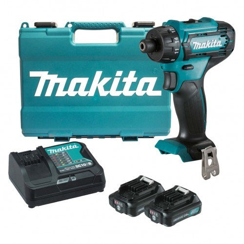 Makita 12V Max 1/4" Hex Chuck Driver Drill Kit - Includes 2 x 2.0Ah Batteries, Rapid Charger & Case - Toolup Australia