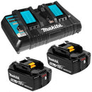 Makita 18V Same Time Dual Port Rapid Battery Charger with 2 x 5.0Ah battery - Toolup Australia