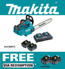 Makita 18Vx2 300mm BRUSHLESS Top Handle Chainsaw - Includes 2 x 5.0Ah Batteries & Dual Port Rapid Charger - Toolup Australia