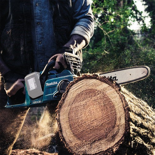 Makita 18Vx2 350mm BRUSHLESS Chainsaw Kit - Includes 2 x 5.0Ah Batteries & Dual Port Rapid Charger - Toolup Australia