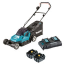 Makita 18Vx2 430mm (17") Lawn Mower Kit - Includes 2 x 5.0Ah Batteries & Dual Port Standard Charger - Toolup Australia