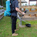 Makita 18Vx2 BRUSHLESS Backpack Line Trimmer - U-Handle - Tool Only (Requires battery backpack adaptor - 191A62-6) - Toolup Australia