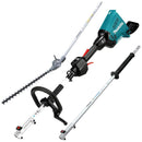 Makita 18Vx2 BRUSHLESS Multi-Function Powerhead - Tool Only, (LE400MP) Extension Pole & (EN401MP) Hedge Trimmer Attachment - Toolup Australia