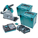 Makita 40V Max BRUSHLESS AWS 165mm (6-1/2") Plunge Cut Circular Saw - Includes 2x 4.0Ah Batteries & Rapid Charger & 2x Makpac Case  *AWS Receiver included - Toolup Australia