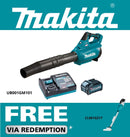 Makita 40V Max BRUSHLESS Blower Kit - Includes 4.0Ah Battery & Single Port Rapid Charger - Toolup Australia