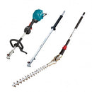 Makita 40V Max BRUSHLESS Multi-Function Powerhead - Tool Only, (LE400MP) Extension Pole & (EN401MP) Hedge Trimmer Attachment - Toolup Australia