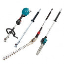 Makita 40V Max BRUSHLESS Multi-Function Powerhead - Tool Only, (LE400MP) Extension Pole, (EY403MP) Pole Saw Attachment & (EN401MP) Hedge Trimmer Attachment - Toolup Australia