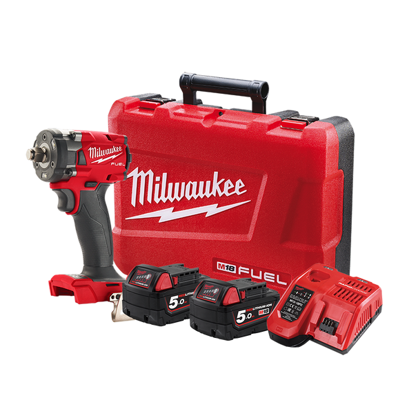 Milwaukee M18 FUEL 1/2" Compact Impact Wrench with Friction Ring Kit (2x 5.0Ah) - Toolup Australia