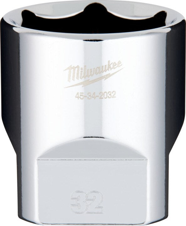 Milwaukee 1/2" Drive Socket  Metric Standard 32mm - Toolup Australia