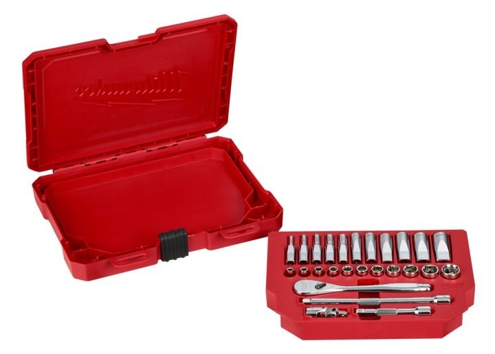 Milwaukee 1/4? Drive 26pc Ratchet & Socket Set SAE - Toolup Australia