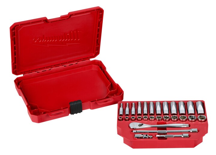 Milwaukee 1/4? Drive 28pc Ratchet & Socket Set  Metric - Toolup Australia