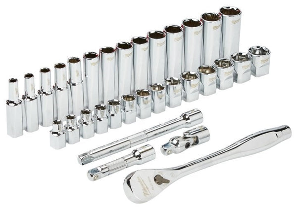 Milwaukee 3/8? Drive 32pc Ratchet & Socket Set  Metric - Toolup Australia