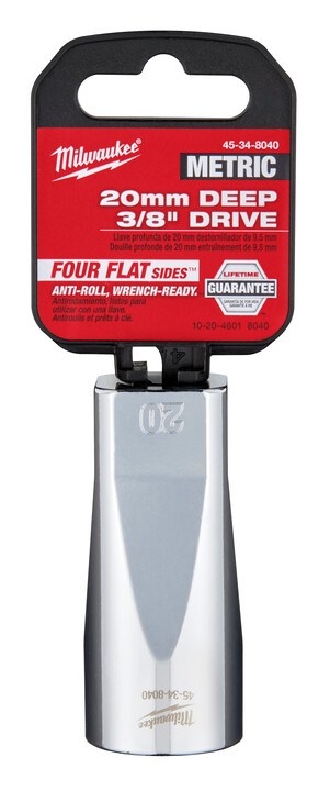 Milwaukee 3/8" Drive Socket Metric Deep 20mm - Toolup Australia