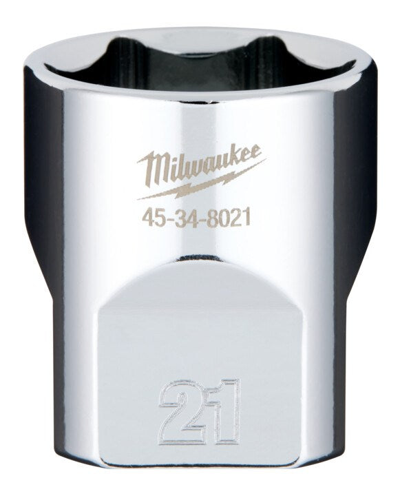 Milwaukee 3/8" Drive Socket Metric Standard 21mm - Toolup Australia