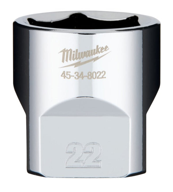 Milwaukee 3/8" Drive Socket Metric Standard 22mm - Toolup Australia
