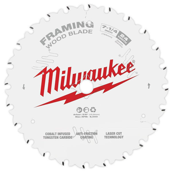 Milwaukee 7-1/4" 184mm 24T FRAMING Blade - Toolup Australia