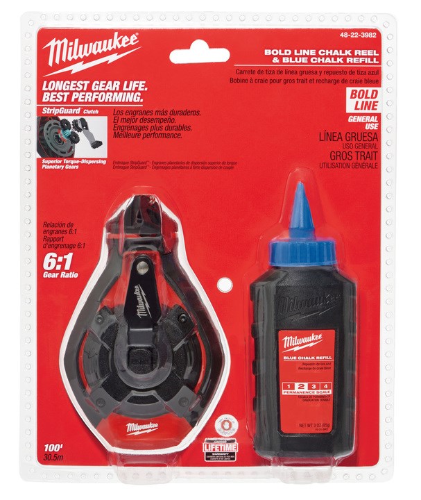 Milwaukee Bold Line Chalk Reel w Blue Chalk - Toolup Australia
