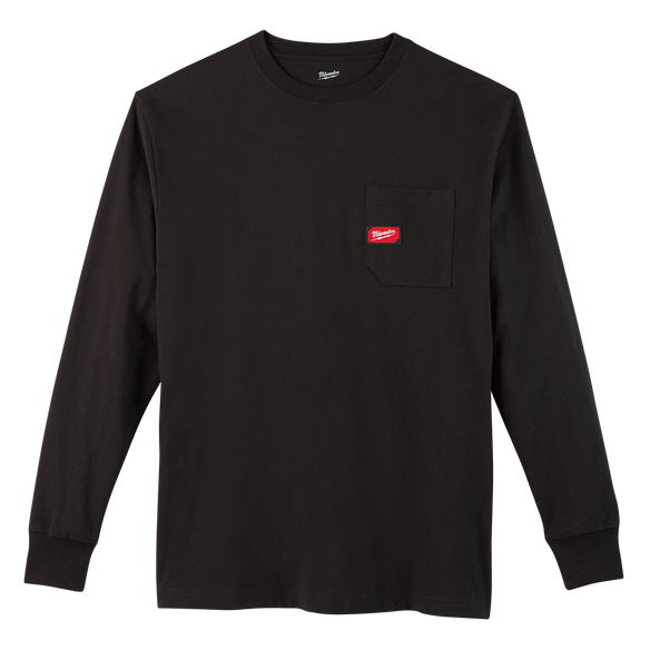 Milwaukee Heavy Duty Pocket Tee Long Sleeve Black - M - Toolup Australia
