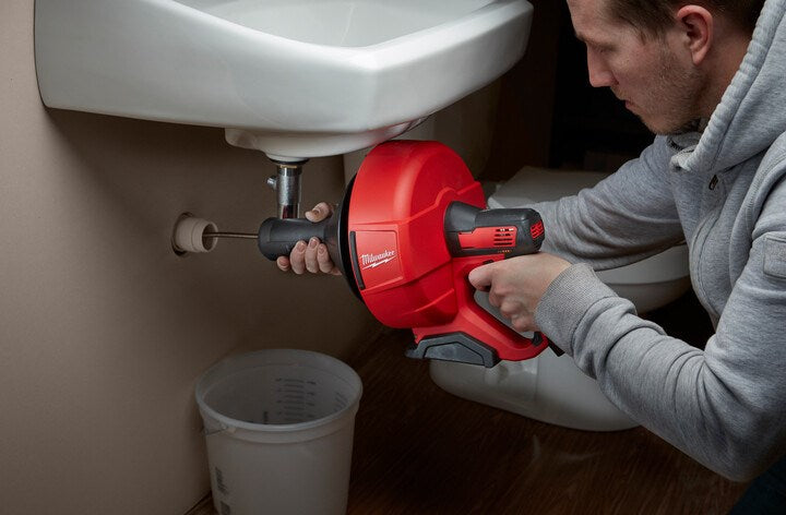 Milwaukee M12? Drain Snake - Storage Bucket + 7.9mm x 7.6m Bulb Head Cable - Toolup Australia