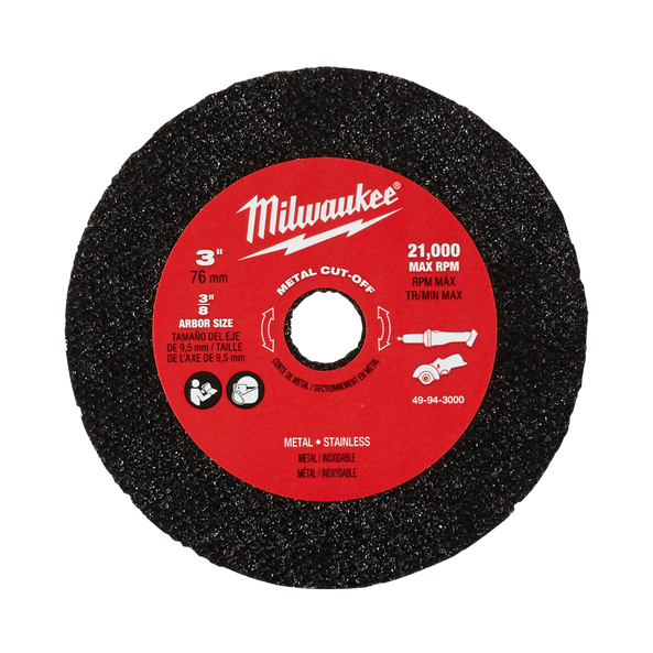 Milwaukee M12 FUEL 3" Compact Cut Off Tool Metal Cut-Off Disc 3 pack - Toolup Australia