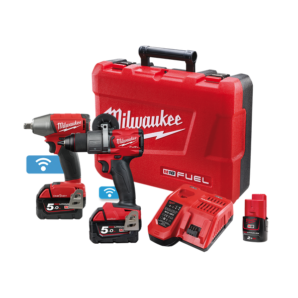 Milwaukee M18 FUEL ONE-KEY Power Pack 2B2 (M18ONEPD2, M18ONEIWF12) Bonus M12B2 - Toolup Australia