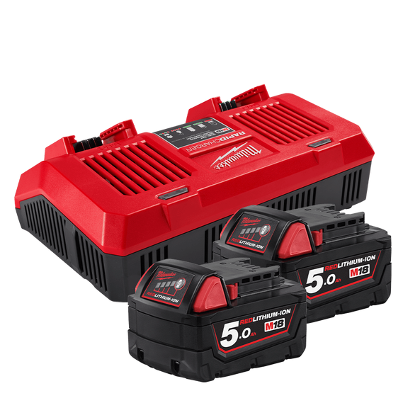 Milwaukee M18 REDLITHIUM-ION Dual Bay 5.0Ah Starter Pack - Toolup Australia