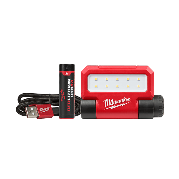 Milwaukee REDLITHIUM USB Folding Flood Light 3.0 Ah Kit - Toolup Australia