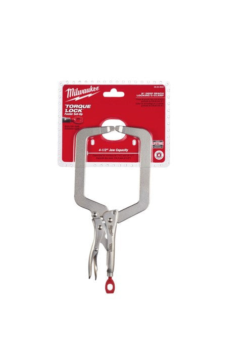 Milwaukee Torque Lock Deep Reach C-Clamp Regular Jaw 228mm (9") - Toolup Australia