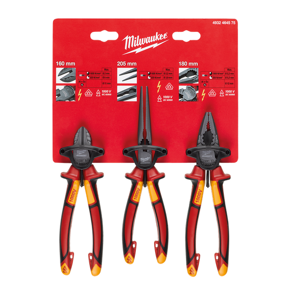 Milwaukee VDE Pliers - 3pc Set - Toolup Australia