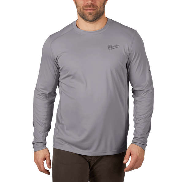 Milwaukee WORKSKIN Light Shirt Long Sleeve Grey - S - Toolup Australia