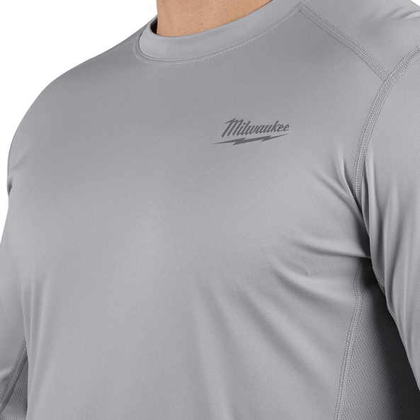 Milwaukee WORKSKIN Light Shirt Long Sleeve Grey - XL - Toolup Australia
