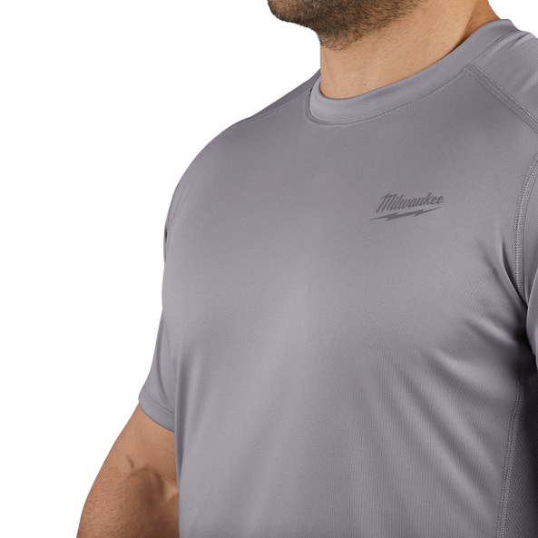 Milwaukee WORKSKIN Light Shirt Short Sleeve Grey - L - Toolup Australia